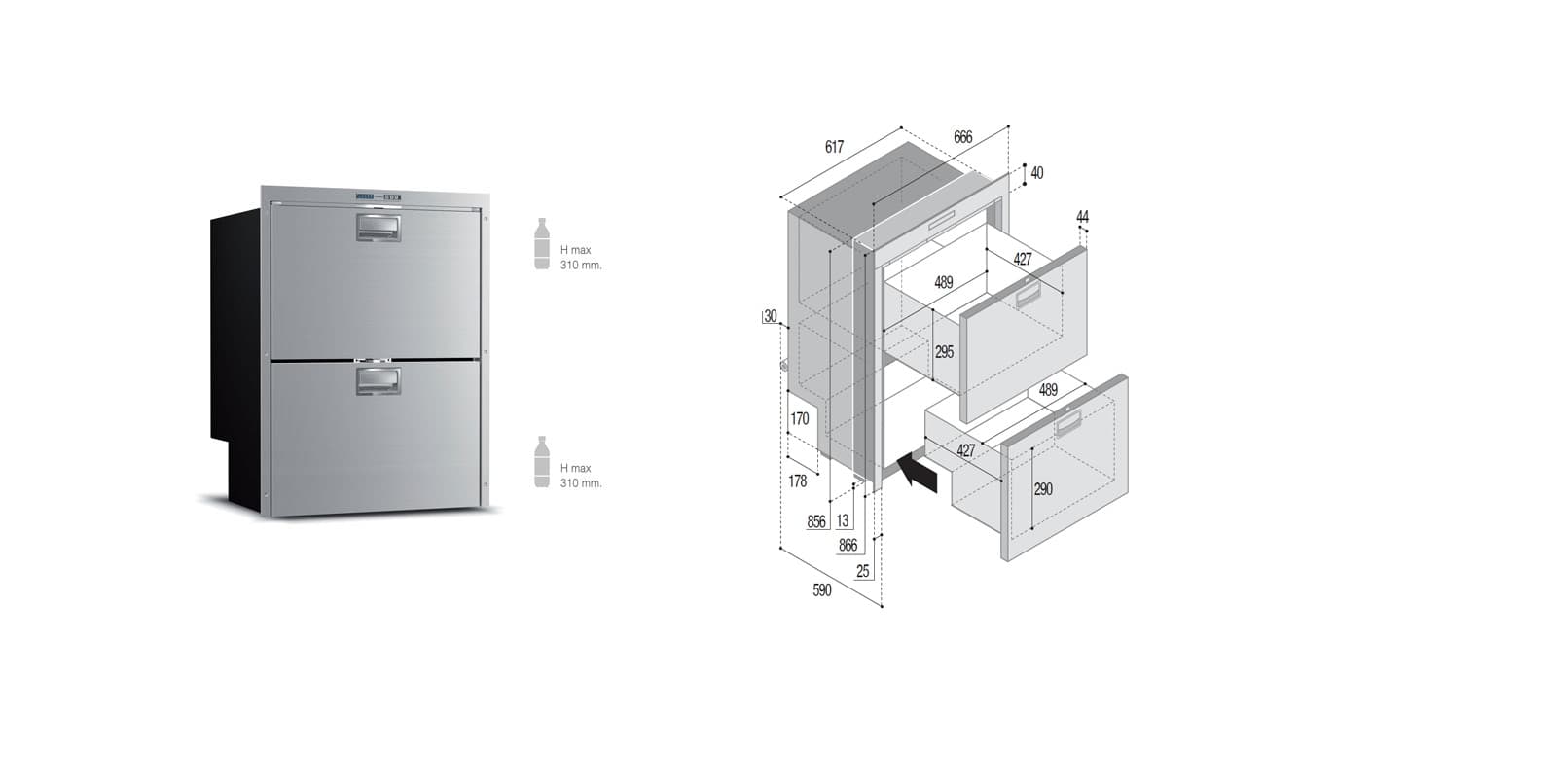 ΚΑΤΑΨΥΚΤΗΣ/ICEMAKER DW180 BTX IM 12/24/220V 144L