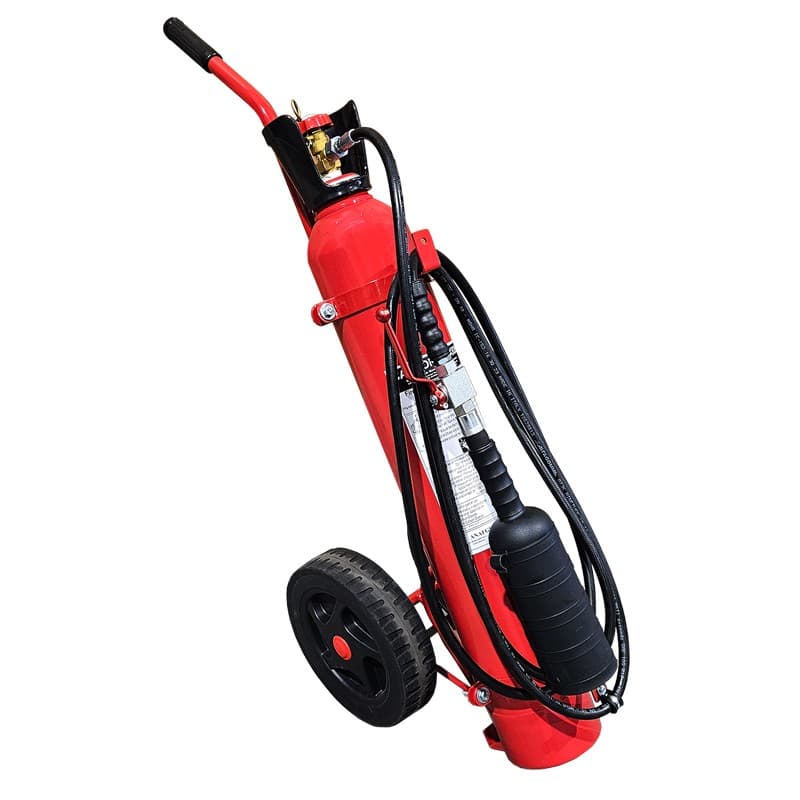 Πυροσβεστήρας Tροχήλατος, CO2, 10kg, με Σωλήνα, Χοάνη & Ακροφύσιο, SOLAS/MED (EN,FR,ES,PT)