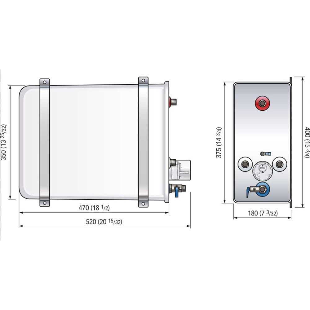 ΘΕΡΜΟΣΙΦΩΝΑΣ QUICK 16Lt. ΤΕΤΡΑΓΩΝΟΣ ΙΝΟΧ BX16 FLBX1612S000A00 2