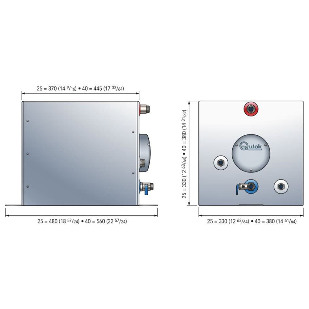 ΘΕΡΜΟΣΙΦΩΝΑΣ QUICK 25Lt. ΤΕΤΡΑΓΩΝΟΣ ΙΝΟΧ BXS25 FLBXS2512S00A00 2