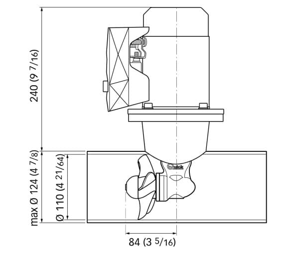BOW THRUST QUICK Φ110 25 KGF 12V 1,3 KW S.P. FGBT11025120T00 2